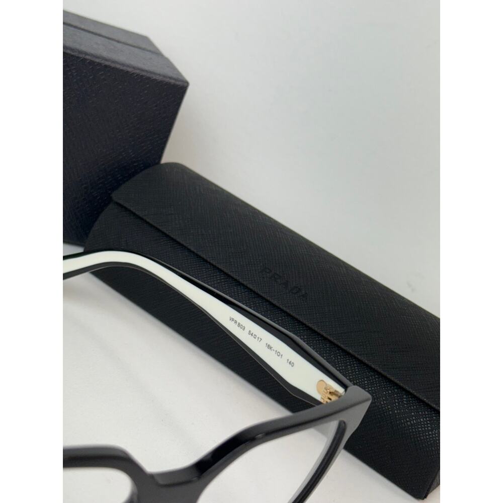 NEW Prada PR B03V Black White Square Eyeglasses Frames - Picture 5 of 5